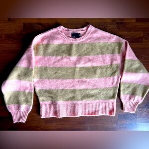 Asos Striped Knit Sweater Size 2 Brown &‎ Pink Stripe